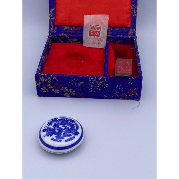 Chop and Red Paste Ink Set Chinese Stamp Seal Carving Soapstone Name Stamp Anne - Picture 5 of 7